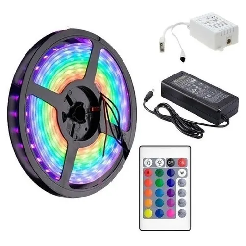 Cinta Led Carrete De Luz Led De 5 Metros Rbg Con Su Control