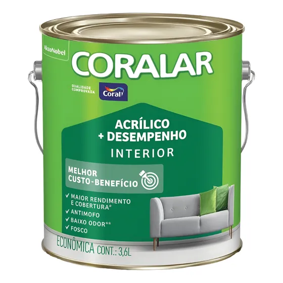 Tinta Anti Mofo Coralar Acrílico + Desempenho 3,6l Cores
