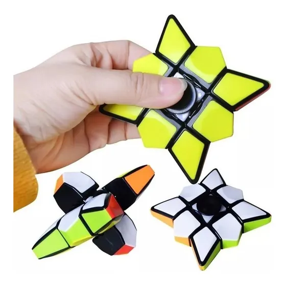 Cubo Magico Spinner 3x3 Rubik 2 En 1 Forma Estrella Lelab Estructura