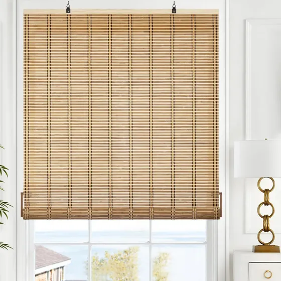 Persiana Enrollable De Bambú Cortina De Madera 120cm X 180cm Marrón