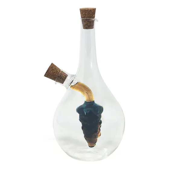 Galheteiro De Cristal 2 Em 1 Recipiente P Azeite De Vidro
