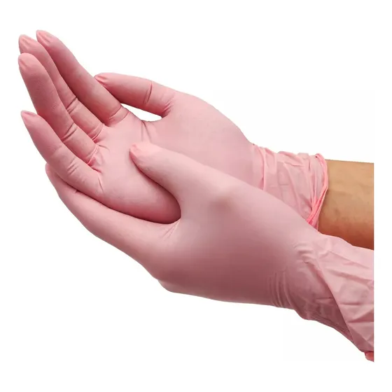 Guantes De Nitrilo Rosados Ecomax Talla Xs.