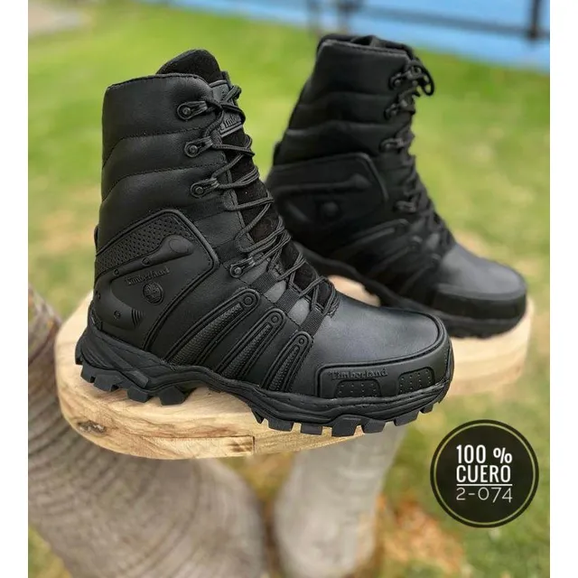 Bota Táctica En Cuero. Bota Policía. Bota Uniforme Militar 