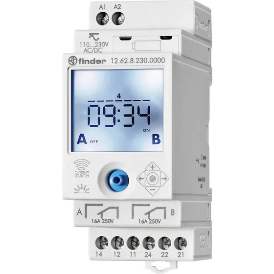 Programador de relés Weekly Finder NFC 2rev 230vac