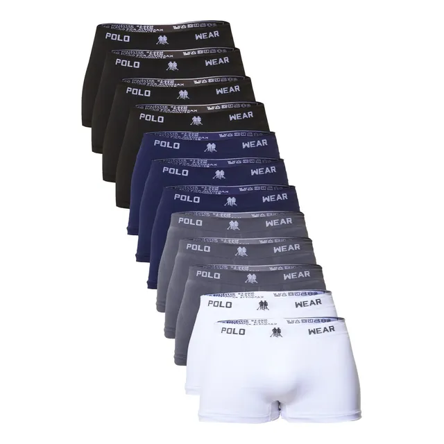 Kit 12 Cuecas Masculina Boxer Microfibra Polo Wear