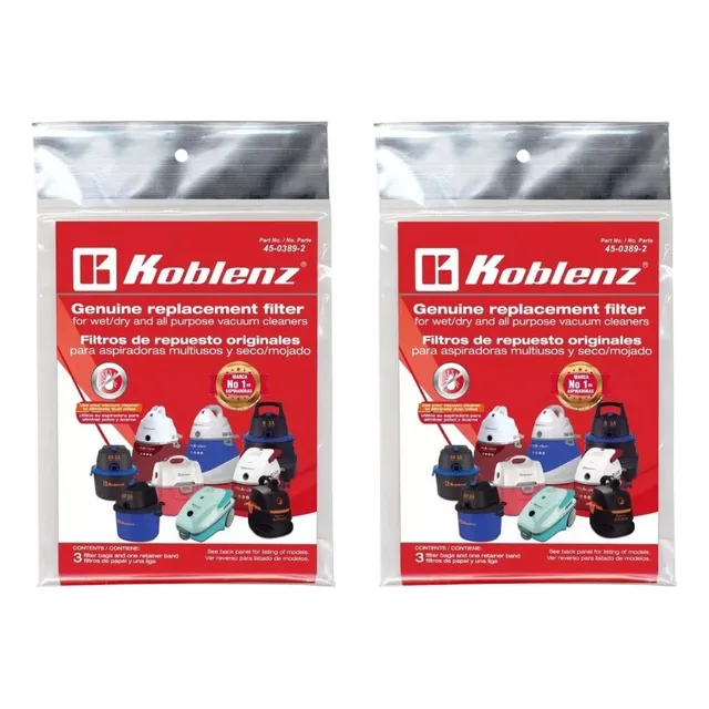 2 Filtros De Repuesto Koblenz 45-0389-2 Aspiradora