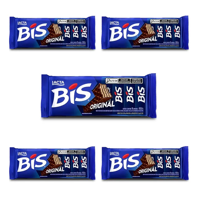 Chocolate Bis Ao Leite Kit 5 Unidades De 100,8g
