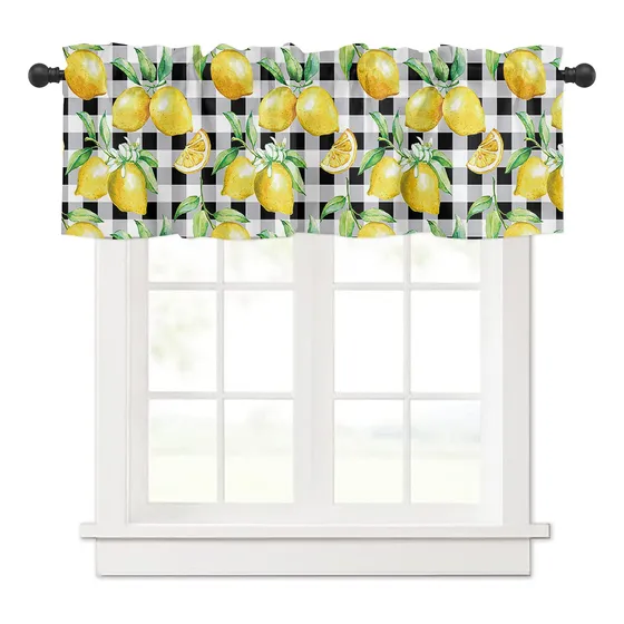 Tour Cortina Cenefa Ventana Limon Acuarela Fruta Amarilla 1