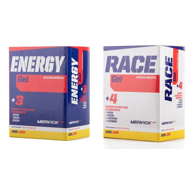 1 Gel Race Caja X12 Unidades + 1 Gel Energy Mervick X12