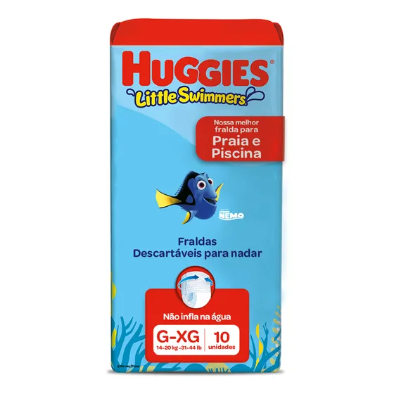 Fraldas descartáveis infantil Little Swimmers tamanho G/XG com 10 fraldas de 14 a 20kg Huggies