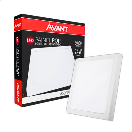 Plafon Led Quadrado 24w Painel Sobrepor Slim Avant 1ª Linha Plafon Led Quadrado 24w Painel Sobrepor Slim Avant 1ª Linha