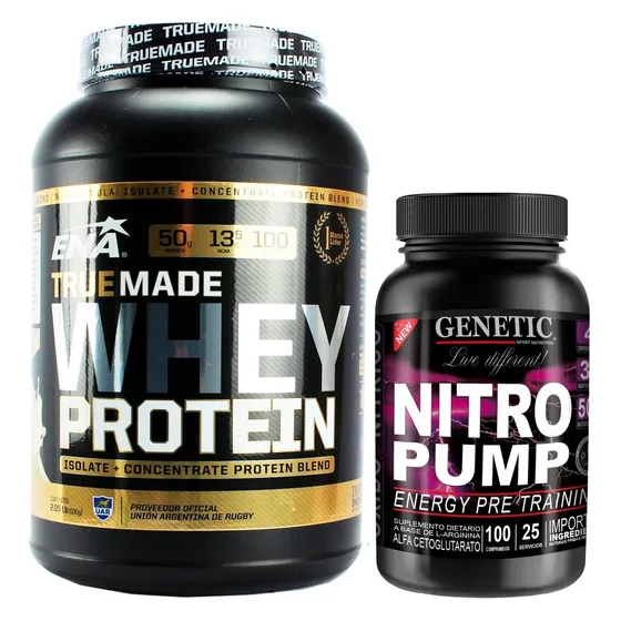 True Made Whey Protein 2lb Arginina Oxido Nitrico Nitro Pump