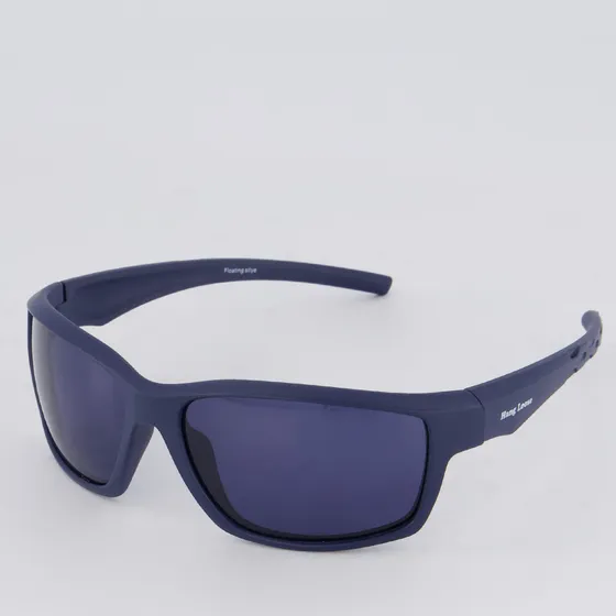 Óculos De Sol Hang Loose Floating Azul Armação Cinza Haste Cinza Lente Cinza Desenho