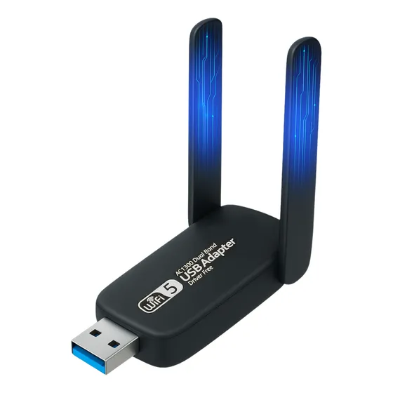 Adaptador Placa Wifi Usb De Rede Dual Band 5ghz 1300mbps Pc