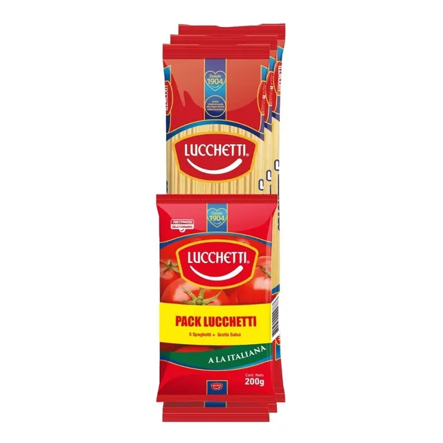 Pack 3 Spaghetti Lucchetti N°5 + 1 Salsa Doy