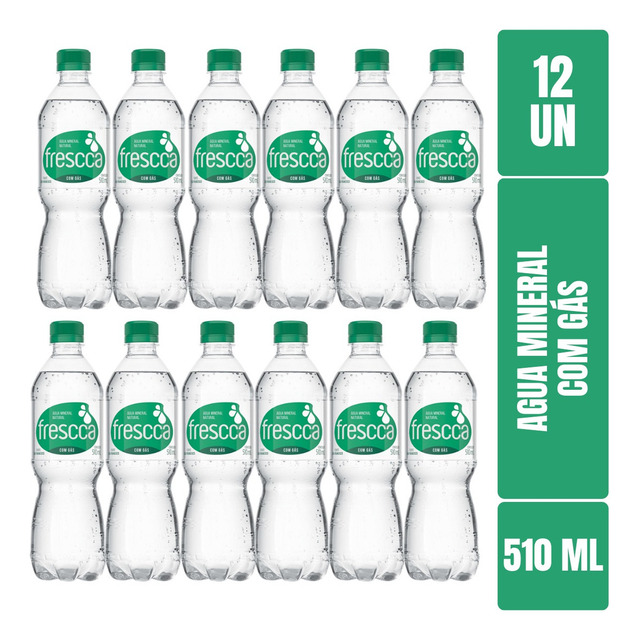 Água Mineral Com Gás Garrafa 510 Ml - Pack 12 Unidades Água Mineral Com Gás Garrafa 510 Ml - Pack 12 Unidades