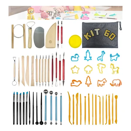 Kit 60 Estecas Para Cerâmica Ferramentas Argila E Biscuit