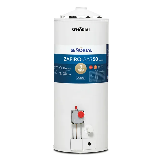 Termotanque Multigas Señorial Zafiro Tszp-50 50 Litros Color Blanco