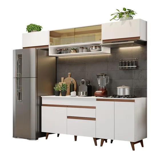 Cocina Integral Completa Modular Madesa Reims 260cm Color Blanco 11