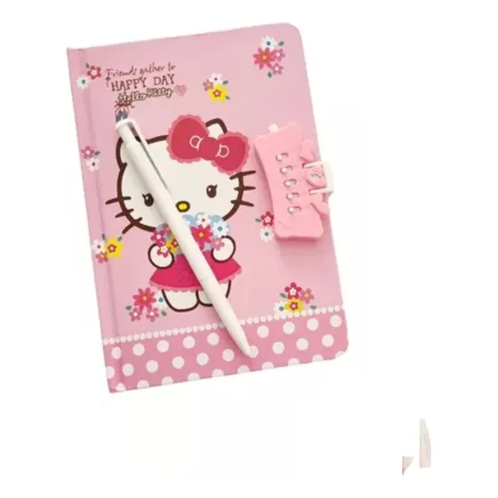 Hello Kitty Diario Niña Con Seguro  Juguetería Kawaii Rosa