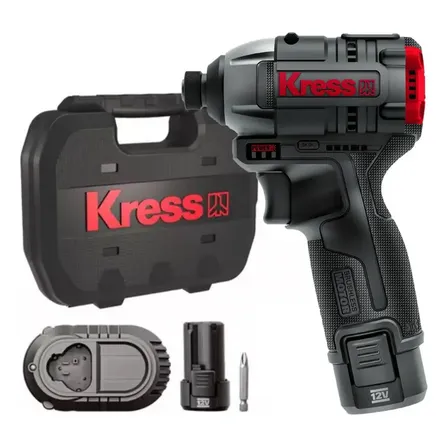 Parafusadeira Impacto 12v 2x 2ah Brushless Kub50.2 Kress Preta