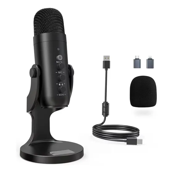 Eps-610 Microfone Condensador De Mesa Usb C/ Adaptadores Type-c E Lightning