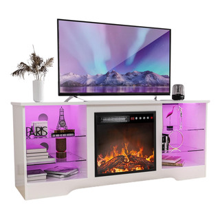Mueble Soporte De Tv Con Chimenea Eléctrica 18 Blanco Msi Mueble Soporte De Tv Con Chimenea Eléctrica 18 Blanco Msi