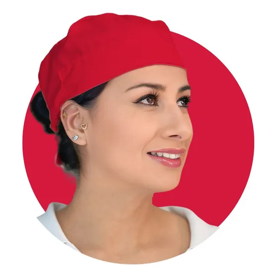 Gorro Quirurgico Antifluidos Ajustable Rojo Lisa Unitalla