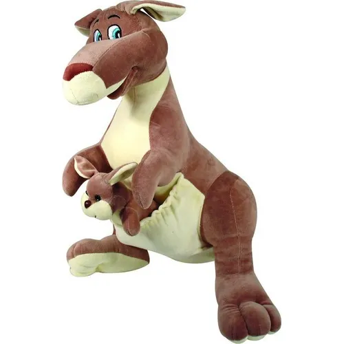 Canguru Com Filhote 55cm De Pelúcia