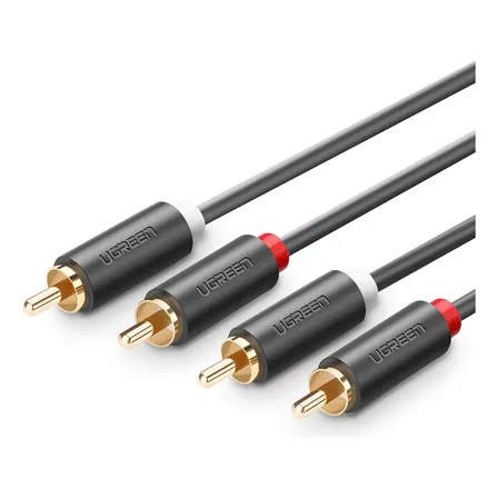 Cabo Áudio Estéreo Blindado 2 Rca Para 2 Rca Com 1 Metro