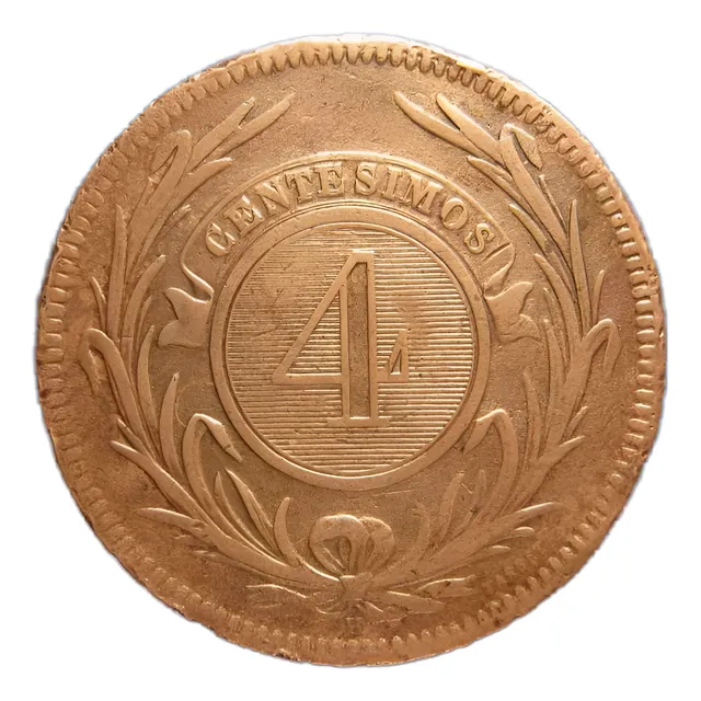 Tp Antigua 4 Centesimos 1869 Ceca H En Excelente Estado.-