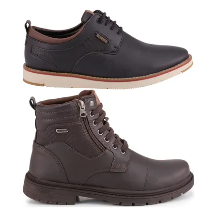 Kit 2 Pares Calçados Masculinos Bota Coturno + Sapato Social