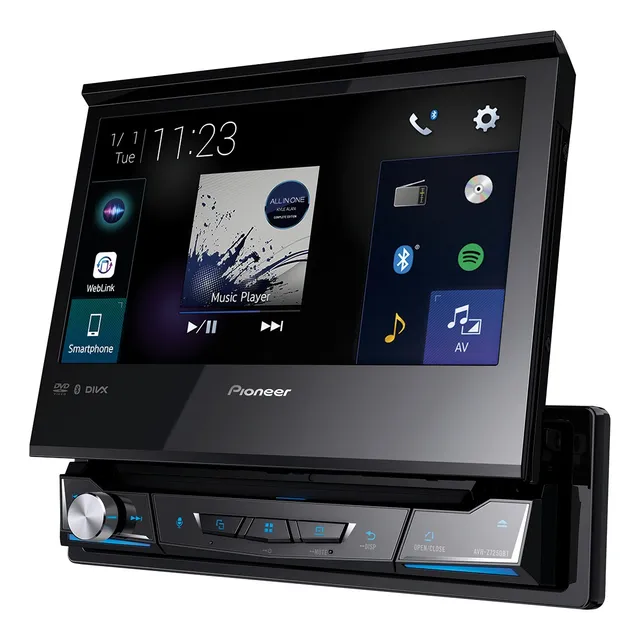 Reproductor De Dvd Retráctil Pioneer Carplay Avh-z7250bt Color Negro