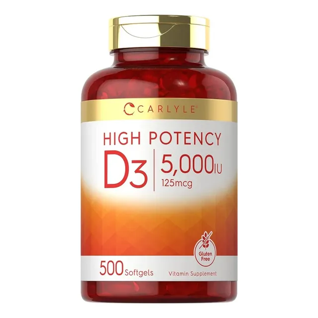Vitamina D3 5000 Iu 125 Mcg 500 Sofgels Marca Carlyle