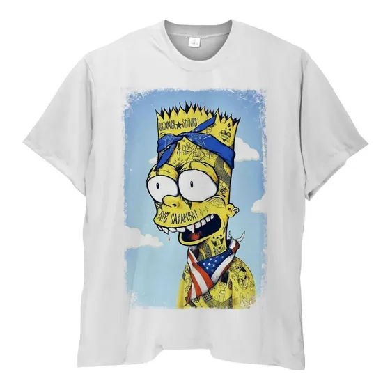 Camiseta Camisa Masculina Geek Bart Tatuado Desenho