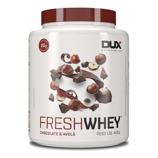 Whey Protein Fresh Whey Dux Nutrition - Pote 450g Sabor Chocolate E Avelã Whey Protein Fresh Whey Dux Nutrition - Pote 450g Sabor Chocolate E Avelã