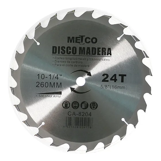 Disco Corte De Madera 10  X 1/4  24d
