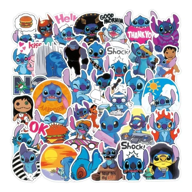 Lilo Y Stitch Ohana Cute Película 50 Calcomanías Pvc Vs Agua