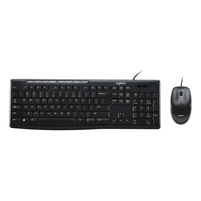 Kit de teclado y mouse Logitech MK200 Español de color negro