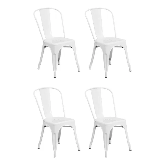 Silla De Comedor Cocina Tolix Reforzada De Hierro X4 Zhome
