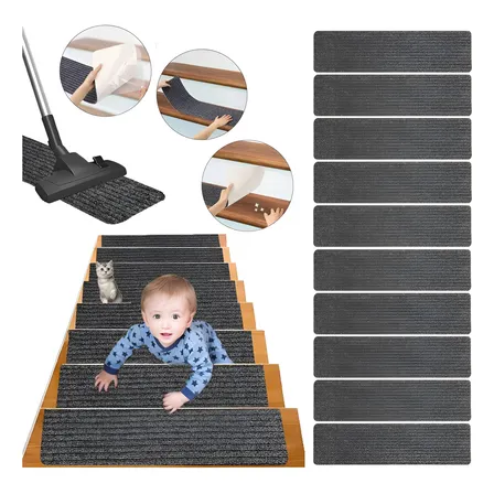 Pack 10 Peldaños De Alfombra Escalera Antideslizante 76×20cm
