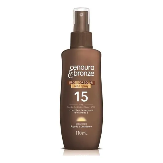 Protetor Solar Óleo Spray Fps 15 110ml - Cenoura & Bronze