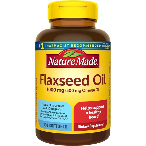Suplemento, Aceite De Linaza Hecho En Forma Natural, 100 Cáp