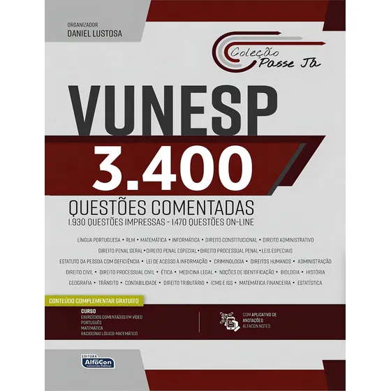 Passe Já Vunesp 3.400 Questões, De Daniel Lustosa. Editora Alfacon, Capa Mole Em Português