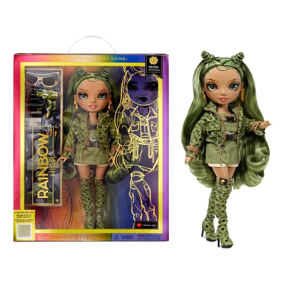 Arco Iris Alto Olivia- Camo Verde Muñeca De Moda. SnvLG