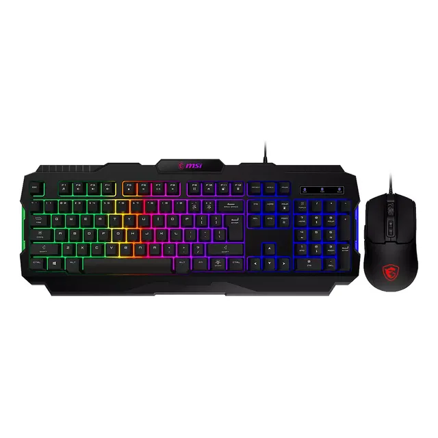 Kit Teclado Y Mouse Gamer Msi Forge Gk100 Combo 6400dpi Rgb