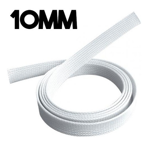 Tubo Cubre Cable X Metro 10mm - Malla Nylon Blanco