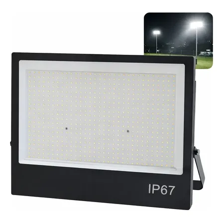 Refletor Holofote Led 2000w Bivolt Ip67 6500k Profissional 127/220v Preto Branco-frio