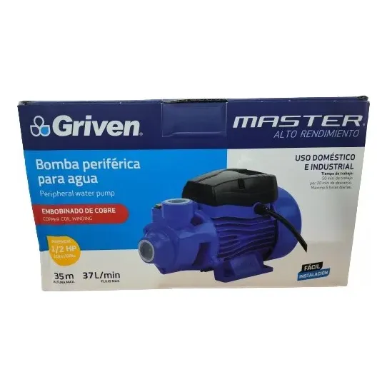  Bomba De Agua 1/2 Hp Marca Griven 100% Cobre