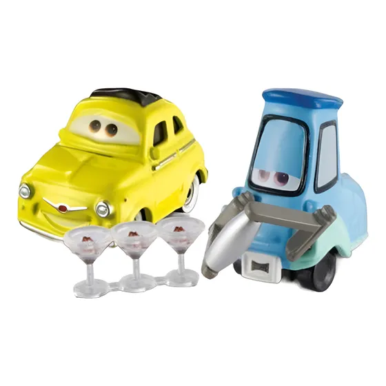 Miniatura Cars Luigi E Guido Whit Shaker And Glasses Disney